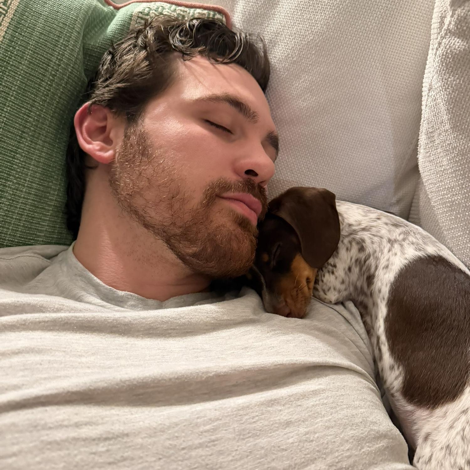 Winston and J taking naps after a long work day!