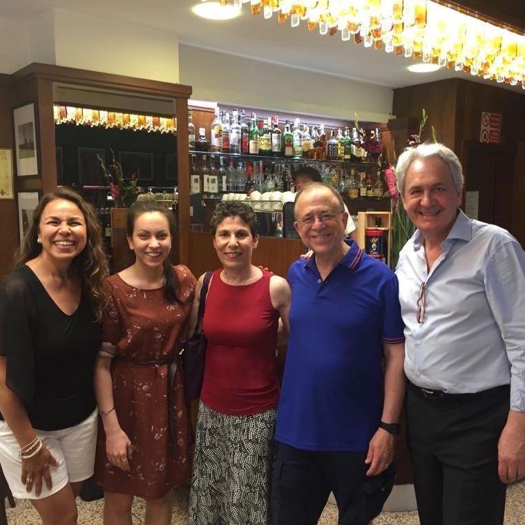 Pablo's mamma Lilia, sister Deborah, Breanna's parents Susan and Stewart, and Pablo's papà Tarcisio - spending time together at Ristorante Biffi