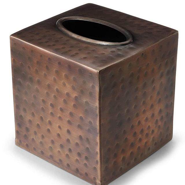 Monarch Abode Monarch Copper Finish Hand Hammered Metal Tissue Box Cover