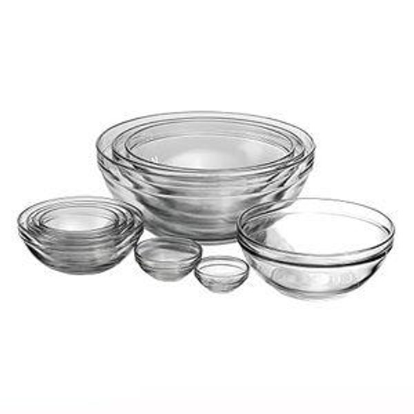 Anchor Hocking 10 Piece Mixing Bowl Set, Nesting Serving Bowls & Mixing Bowls (1 oz, 2 oz, 4 oz, 6 oz, 10 oz, 16 oz, 1 Qt, 1.5 Qt, 2.5 Qt, 3.5 Qt)