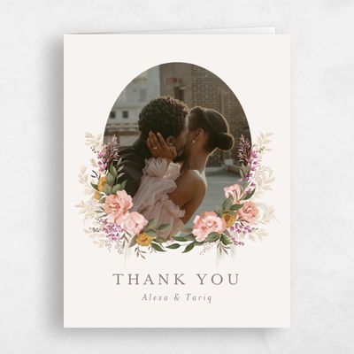 Light Oatmeal, Beige Wedding Thank You - Juniper Photo