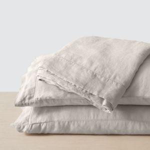 The Citizenry Stonewashed Solid Sand Linen Sheet Set