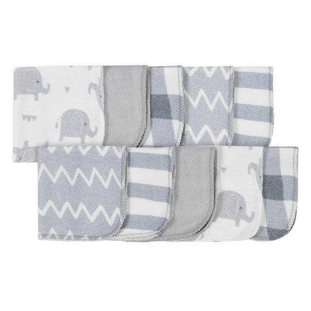 Gerber 10-Pack Washcloths - Grey/White
