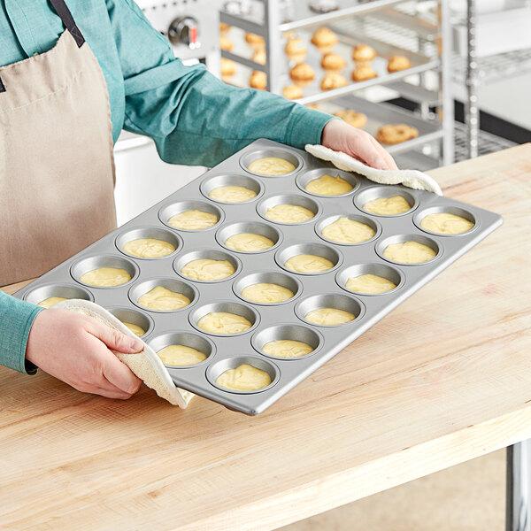 Baker's Mark 24 Cup 3.8 oz. Glazed Aluminized Steel Muffin / Cupcake Pan - 14" x 20"