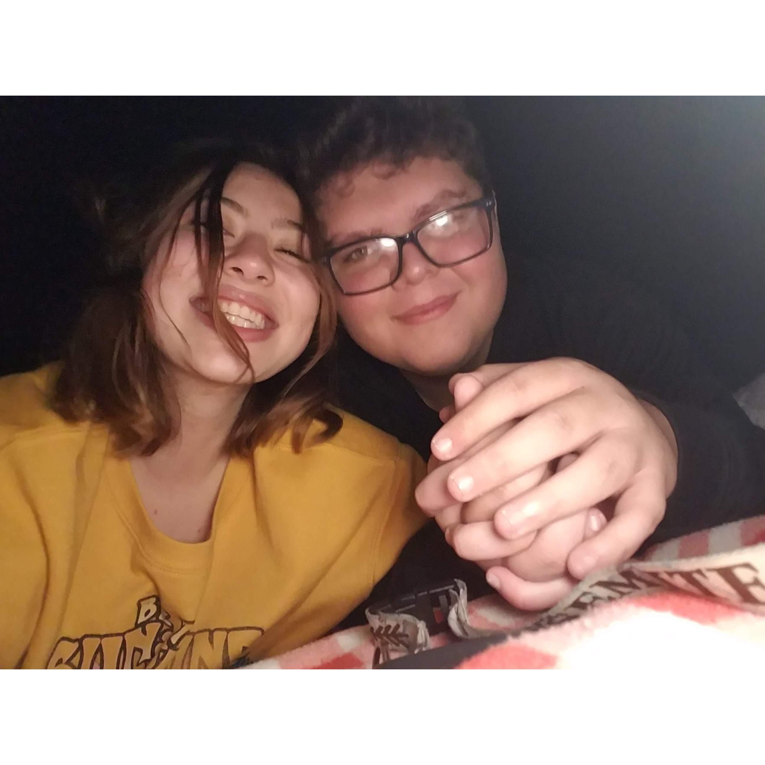 Our first date at the beach under the stars!