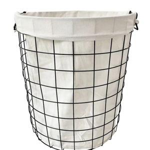 Black Metal Laundry Hamper with Handles, Large