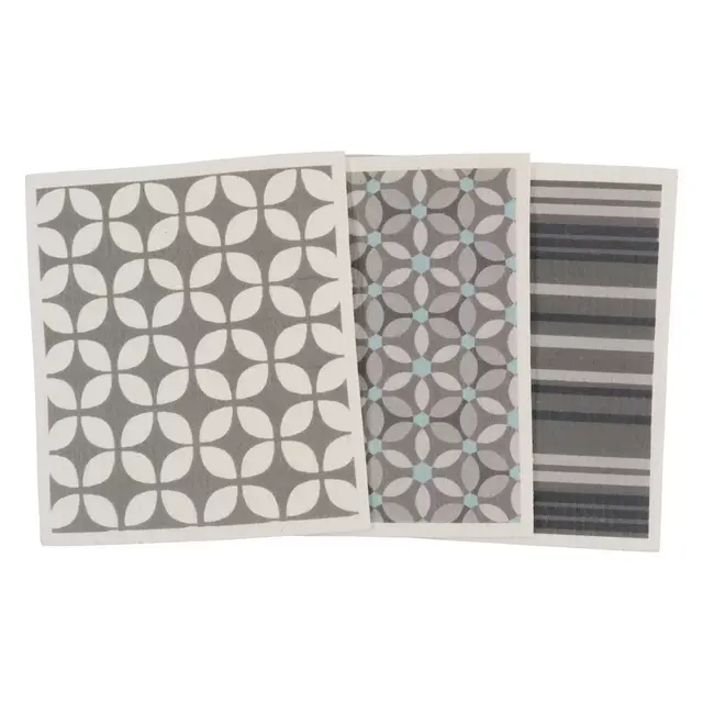Simply Essential™ Mixed Swedish Dish Cloths in Grey/Blue (Set of 3)