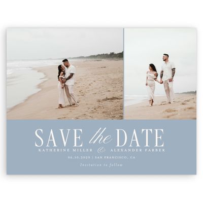 Powder Blue Wedding Digital Save the Date - Dove Multiphoto