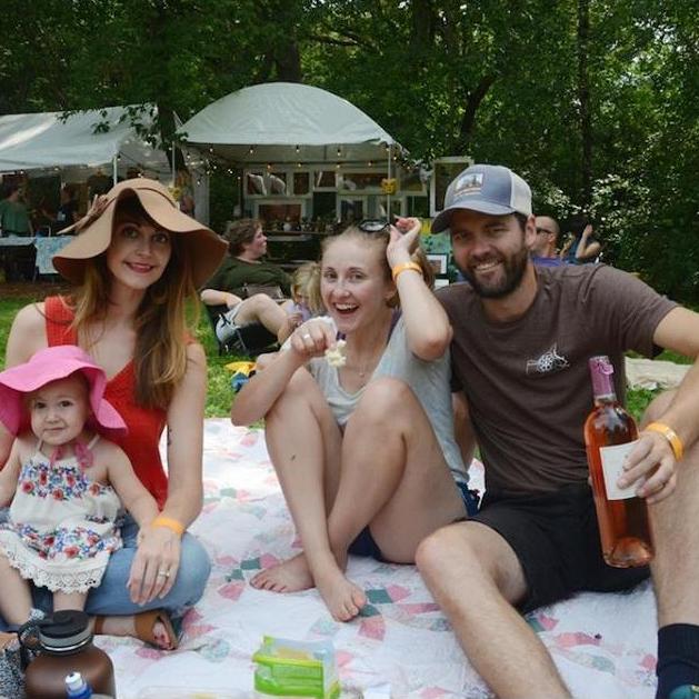 With cousin Maxine and daughter Lila at music festival near Stillwater, MN.