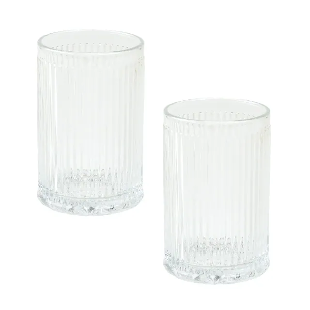 Cameo 2PK Toothbrush holder, Holds Your Toothbrushes and Toothpaste - Great Makeup Brush Holder, Non-Slip Protective Silicone Feet, Heavy Duty Glass