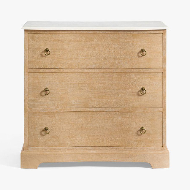Scarlett 3-Drawer Marble Dresser, Weathered Wheat, 38"