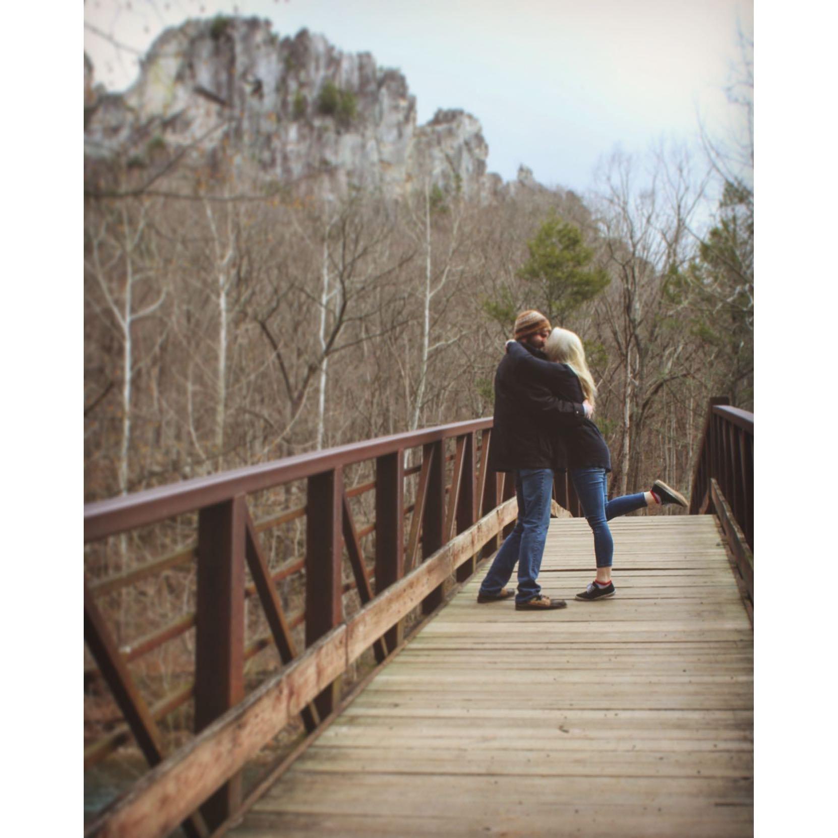 At Seneca Rocks for our 4 year anniversary