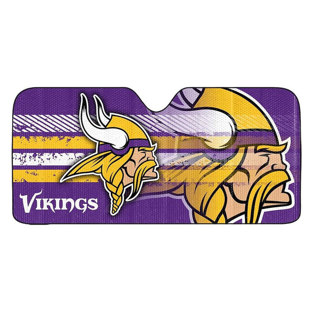 Fanmats NFL Windshield Sun Auto Shade, Sun Shield Sun Visor Accordion tri-fold for Storage 59" x 29.5", Colorful Team Design