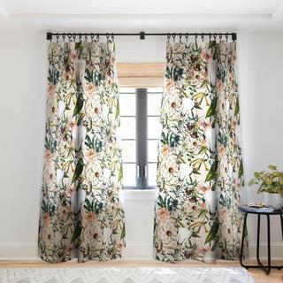 Romantic Boho Floral Skull I Sheer Curtain