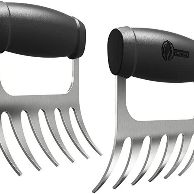 Cave Tools Metal Meat Claws for Shredding Pulled Pork, Chicken, Turkey, and Beef- Handling & Carving Food - Barbecue Grill Accessories for Smoker, or Slow Cooker