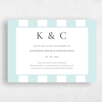 Blue Landscape Wedding Invitation - Potter Landscape