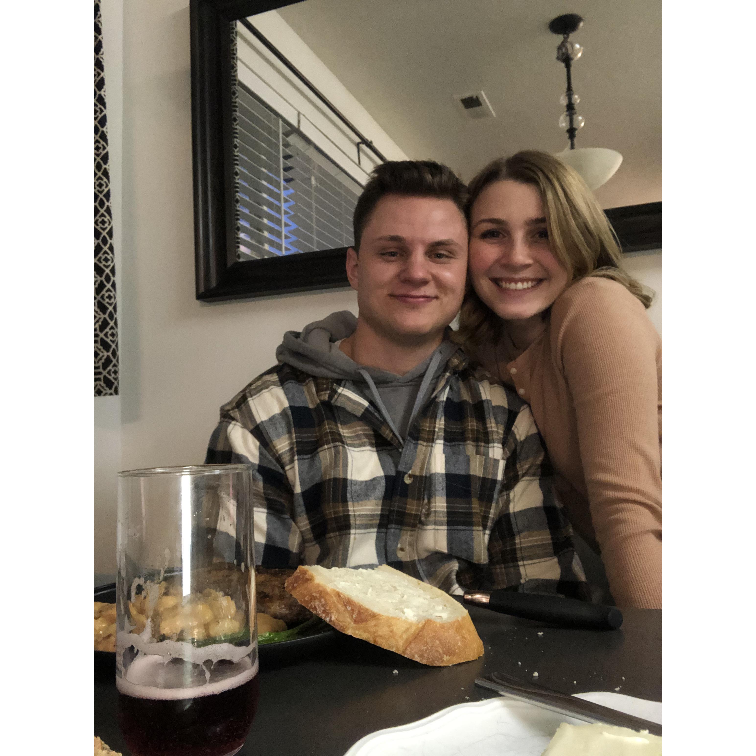 Valentine's Day! Noah cooked us dinner and it tasted incredible!