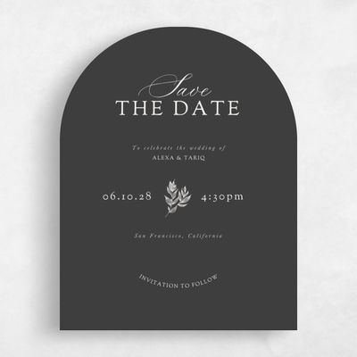Grey Arch Wedding Save the Date - Leif Portrait