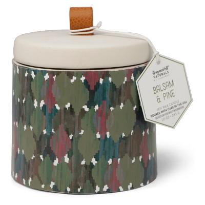10oz Ikat Ceramic Jar Candle Balsam & Pine - Vineyard Hill Naturals By Paddywax