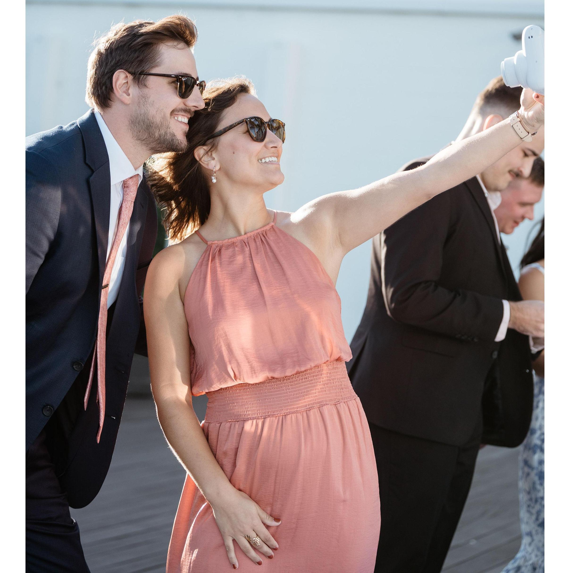 Polaroid selfies at a wedding in San Diego!