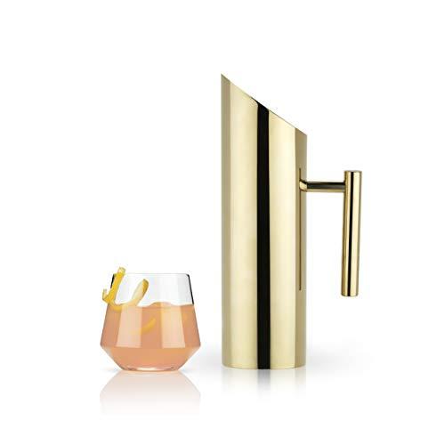 Viski Belmont Modern Pitcher Set of 1, Gold