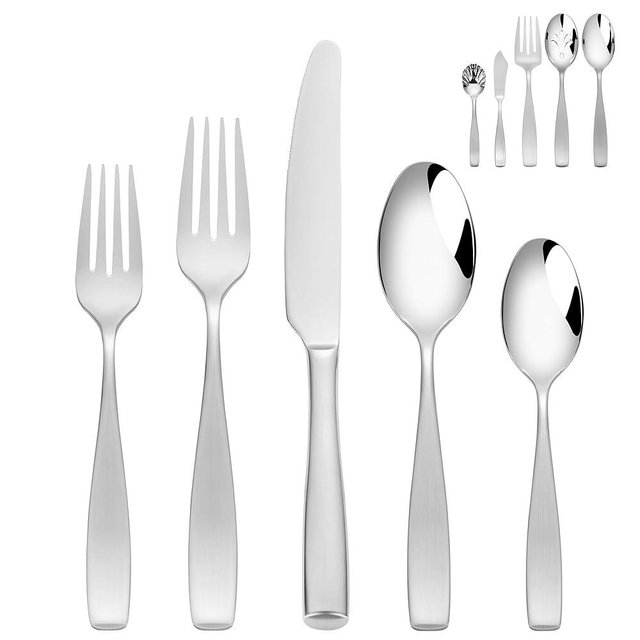 70-Piece 18/10 Stainless Steel Flatware Set for 12 with 2 Sets of Serving Utensil, Heavy Duty Silverware Set, High End Flatware, Dishwasher Safe, Ideal for Gift