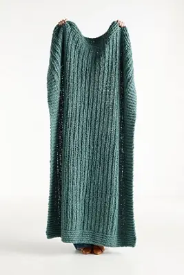Chunky Wool Blend Throw Blanket