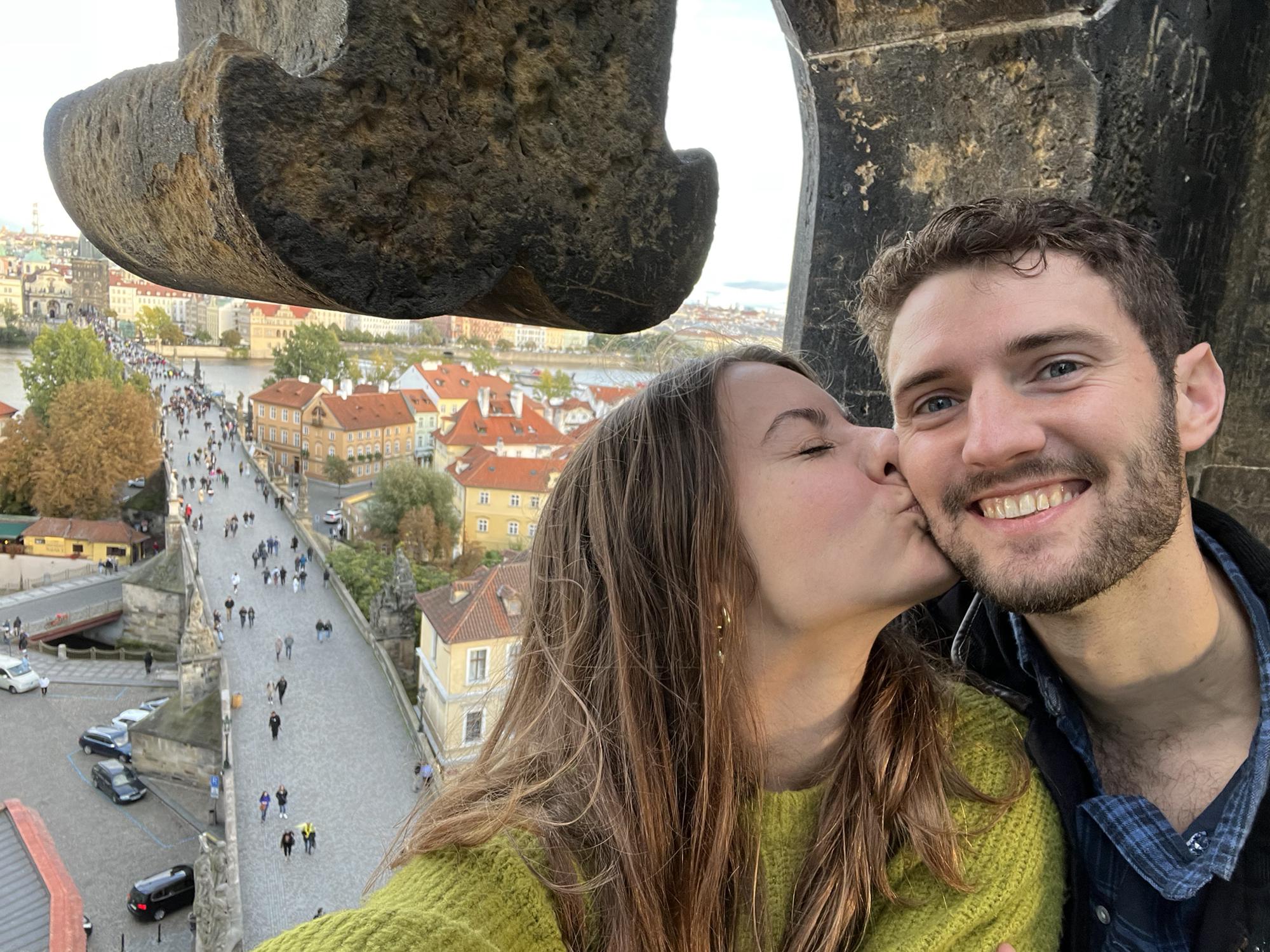 September 2022: Charles Bridge in Prague on our trip to see Johnny's brother, Michael.
