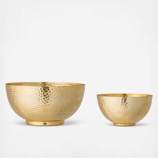 2-Piece Hammered Metal Bowl Set