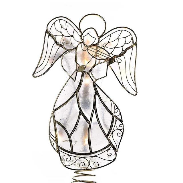 Kurt S. Adler Kurt Adler 10-Light Capiz Wire Angel Treetop