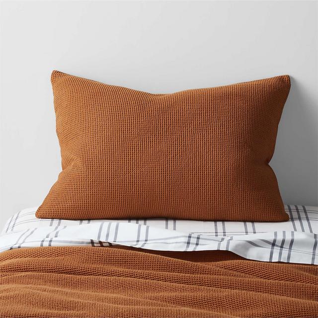 Scoop Organic Cotton Waffle Weave Terracotta Kids Pillow Sham