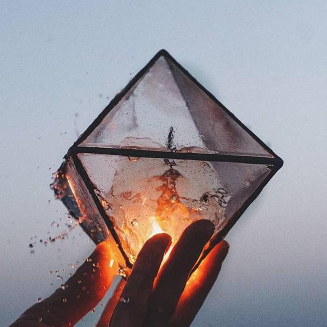 Glass geometric Terrarium - Handmade Geometric Terrarium - Glass Octahedron - Glass Planter- Home decor - Wedding table decor