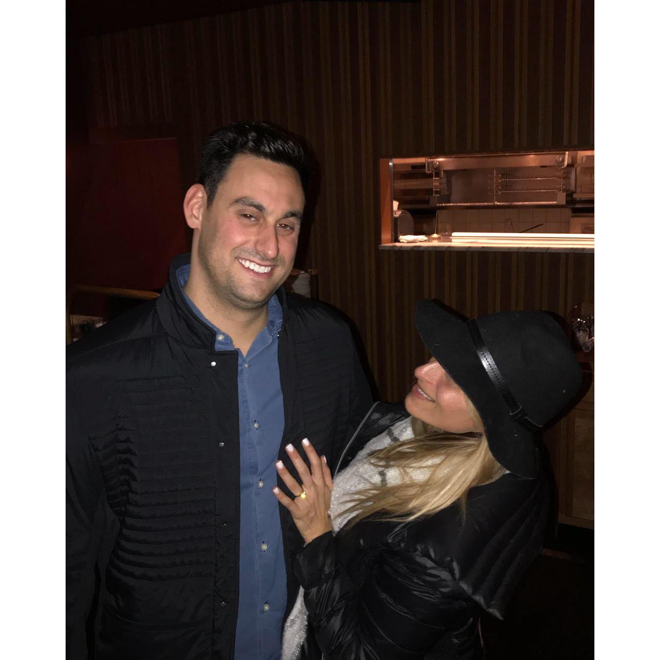 Just engaged! Celebrating with all of our friends in NYC x