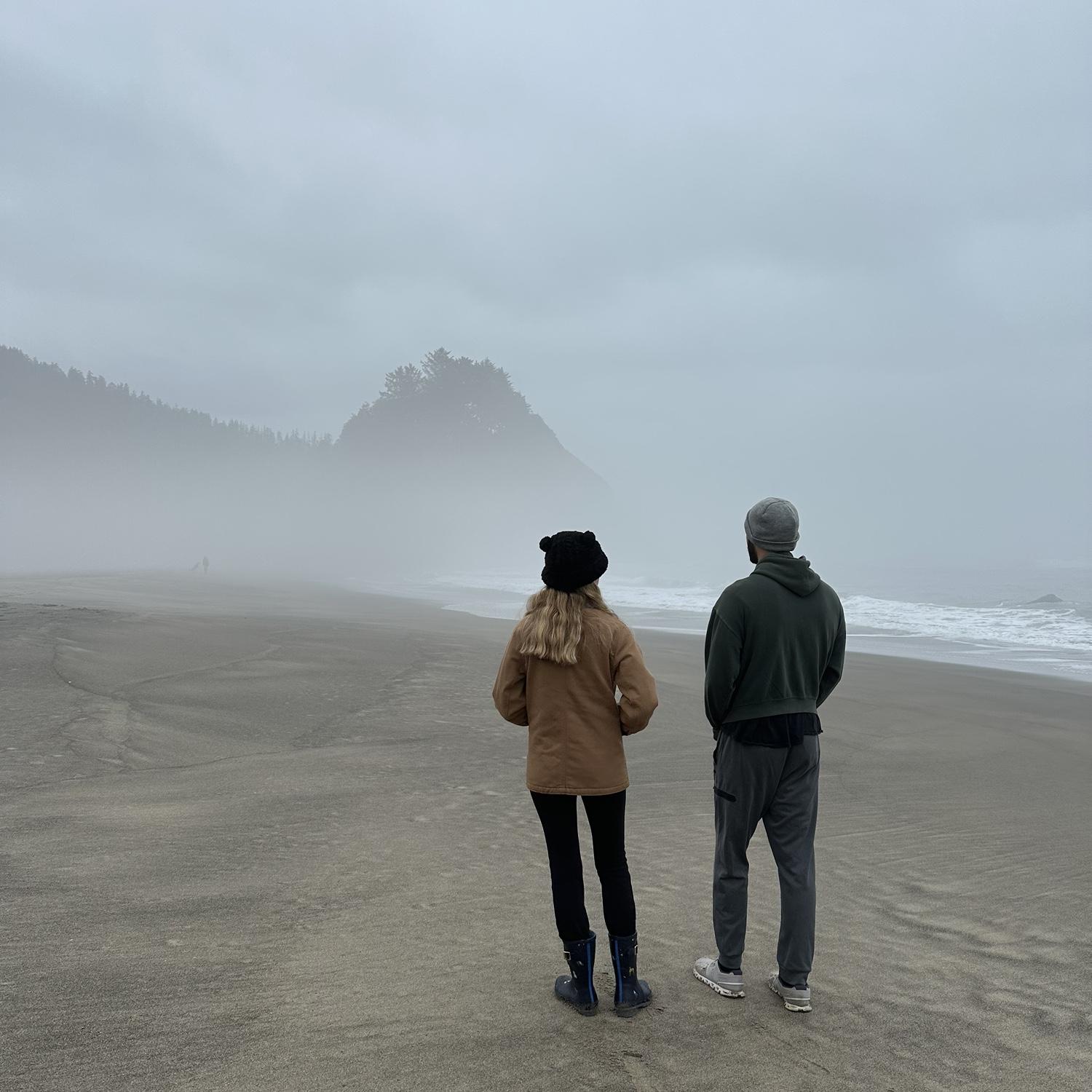 Foggy view of Proposal Rock