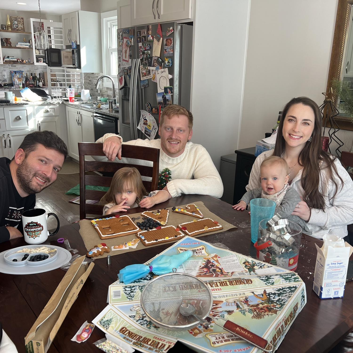 Christmas with our favorite nieces...making gingerbread houses