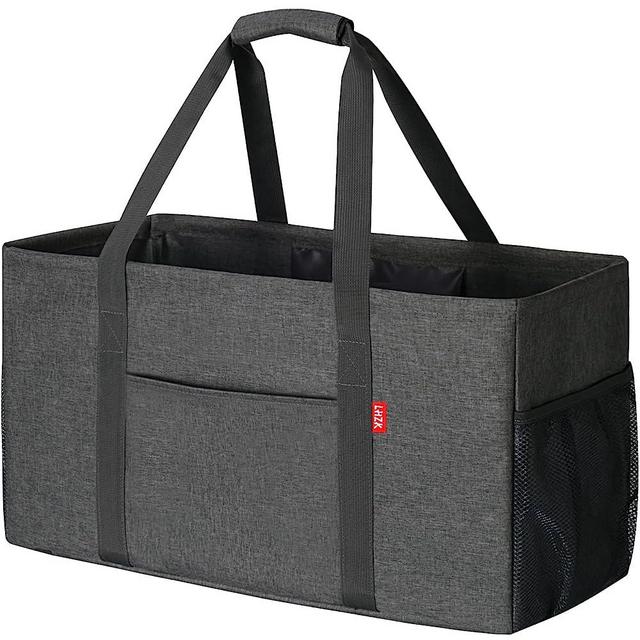LHZK Standing Extra Large Utility Tote Bag with Metal Wire Frame and the Sides Rinforced, Large Collapsible Tote