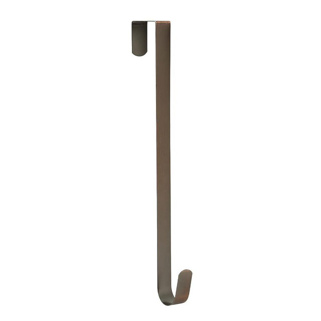 Sattiyrch 15" Wreath Hanger for Front Door,Steel Over The Door Single Hook for Door Sign, Brushed Copper