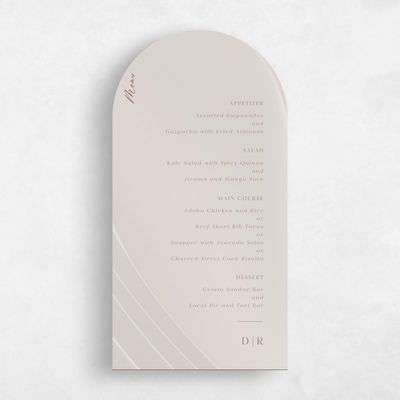 Beige Arch Wedding Menu - Asher