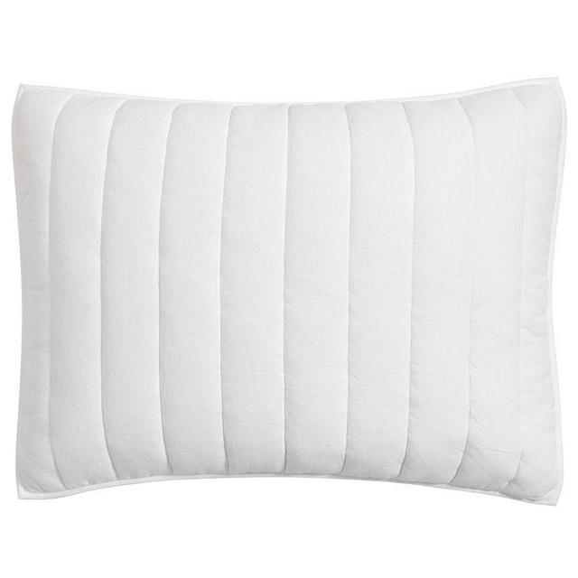 White European Flax Linen/Cotton Channel Stitch Quilted Sham, Standard