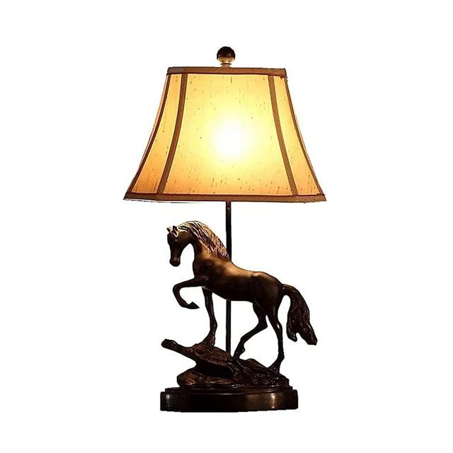 Bedroom Bedside Table Lamp Learning Desk Lamp Entrance Decoration Personalized Horse Light Thanksgiving Decorative AA+