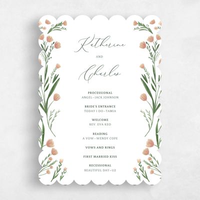 Pink Scalloped Wedding Program - Pemberton