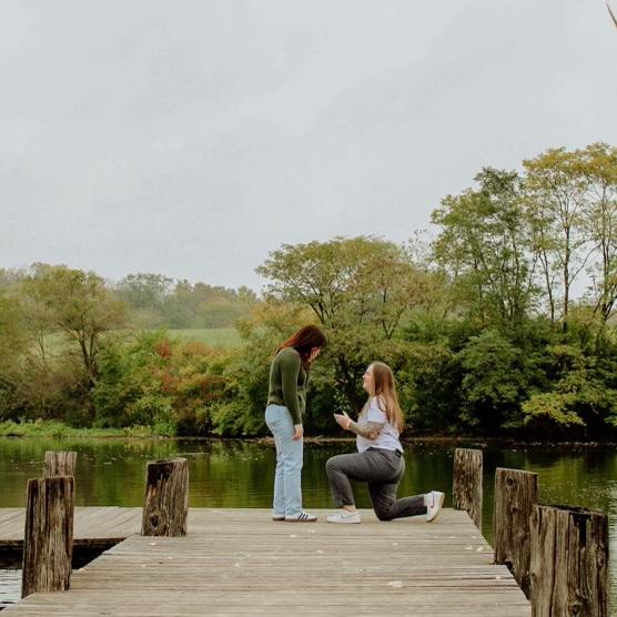 Shyloh proposing at Traders Point Creamery.