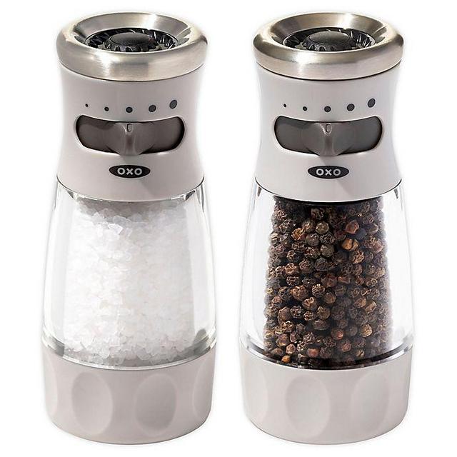 OXO Good Grips® Contoured Mess-Free Salt and Pepper Grinder Collection in Grey