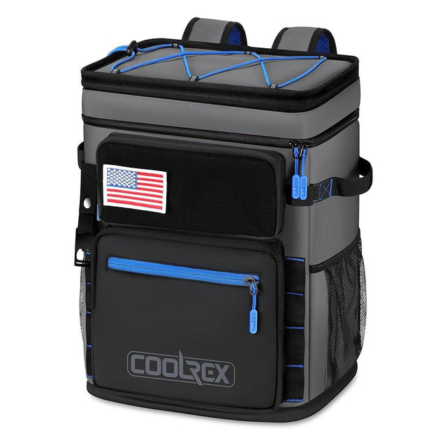 COOLREX COOLREX Large Backpack Cooler 36 Can Cooler Backpack with 2 Insulated Compartments Leak Proof Waterproof Travel Backpack, Camping Beach Picnic Lunch Thermal Bag for Women and Men