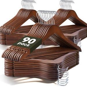 Wooden Hangers 90 Pack