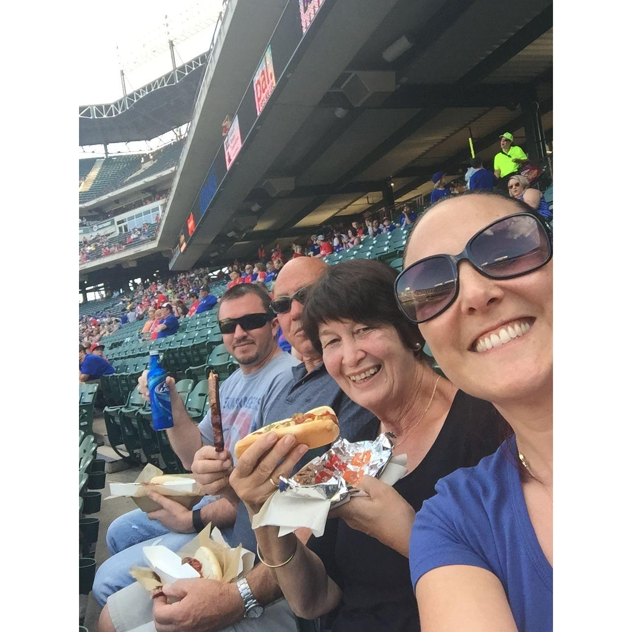 Texas Rangers game with the Bidlake's