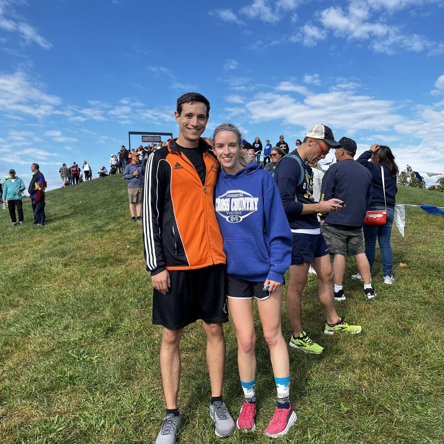 Going to our favorite high school XC course in our respective high school team colors