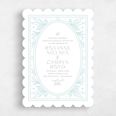 Iceberg, Blue Wedding Invitation - Poplar Frame