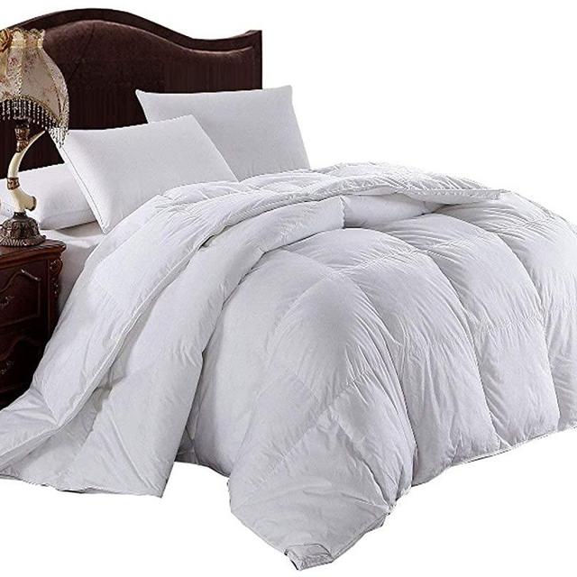 Royal Hotel Down Comforter, Hypoallergenic Down Comforters, Light and Buffy, 100% Cotton Solid Shell, Medium Warmth, Duvet Insert, Full / Queen