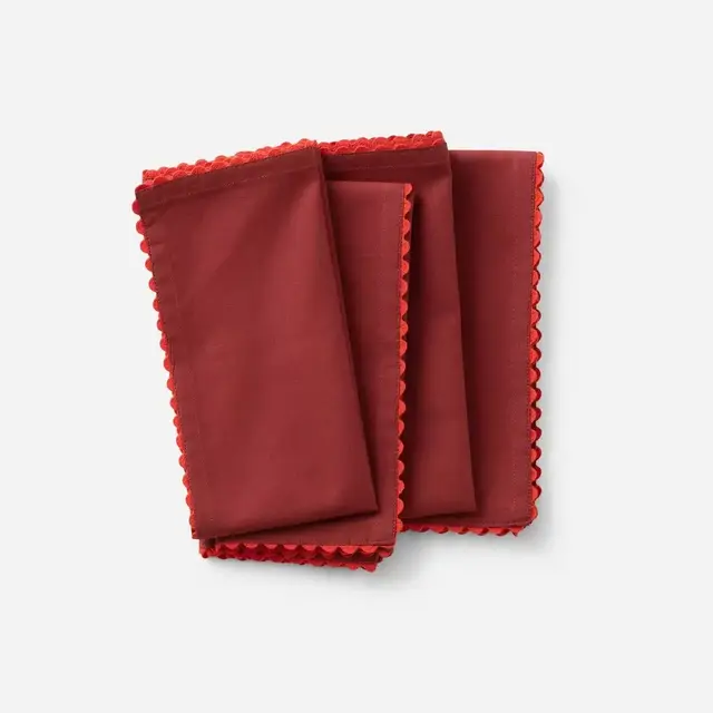 Scallop Trim Napkin in Paprika (Set of 4)